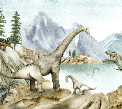 Papier peint dinosaures aquarelle - Muralconcept