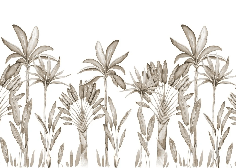 Palm Tree Sepia Watercolor Panoramic Wallpaper