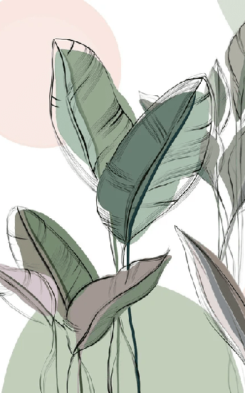 Panoramic green wallpaper - Muralconcept