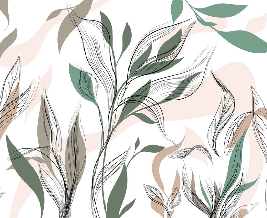 Panoramic graphic flower wallpaper