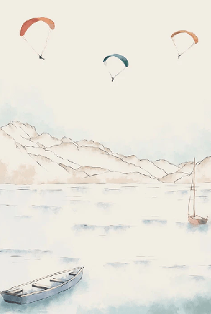 Annecy wallpaper, mountain peaks & art