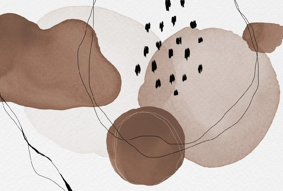 Papier peint moderne aquarelle marron