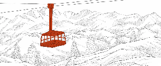 La Plagne red gondola lift wallpaper