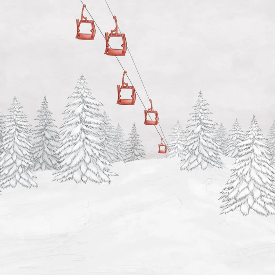 Red mountain cable car wallpaper