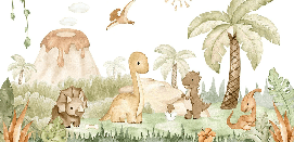 Baby dinosaurs in the park wallpaper