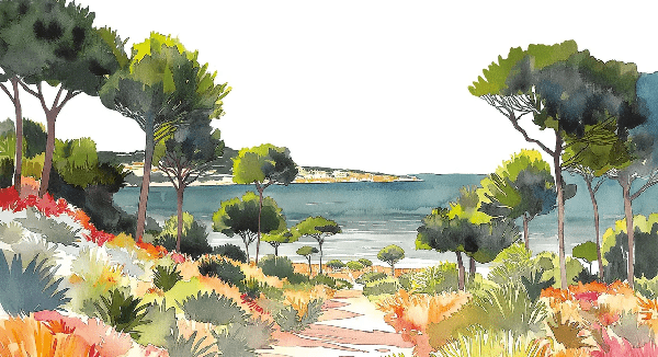 Summer air panoramic wallpaper