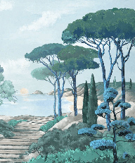 Papier peint balade dans les calanques - Muralconcept