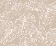 Monstera leaf wallpaper in sand