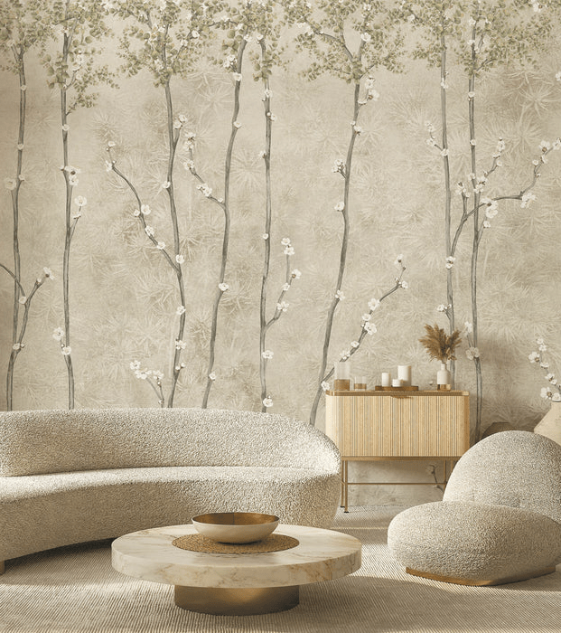Japanese-style branches panoramic wallpaper