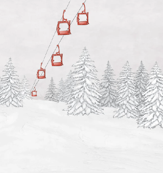 Red mountain cable car wallpaper