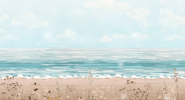 Panoramic wallpaper with sea view