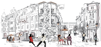 Parisian stroll restaurant wallpaper