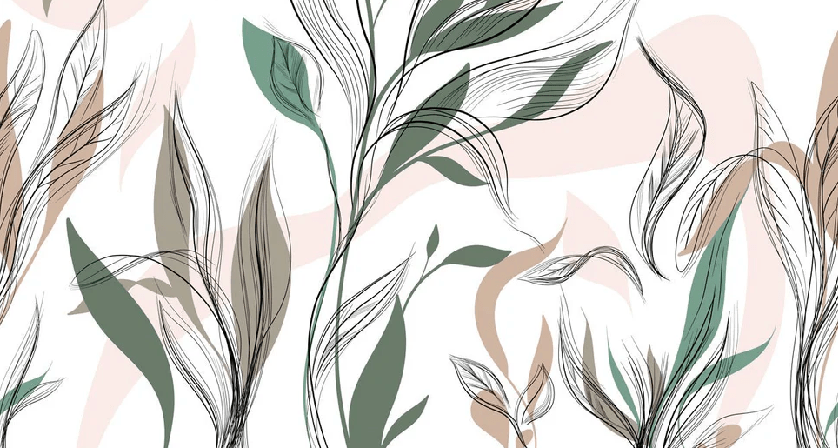 Panoramic graphic flower wallpaper