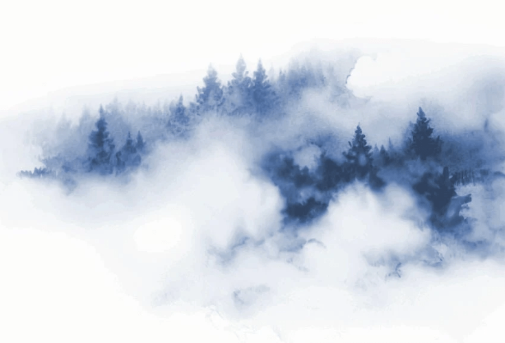 Blue Mist of the Peaks Wallpaper