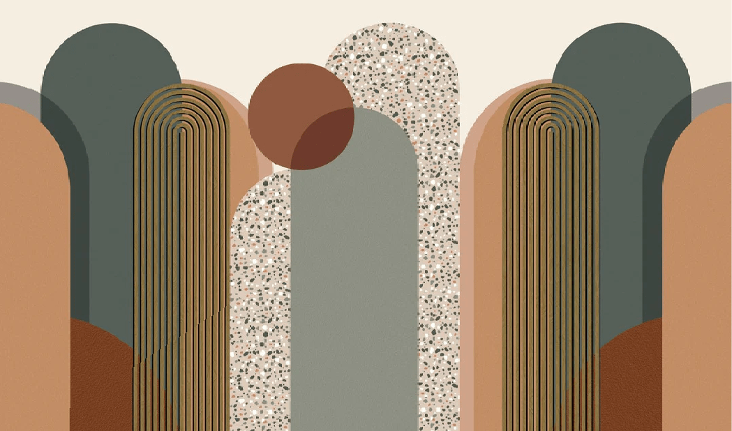 Trendy graphic Art Deco wallpaper