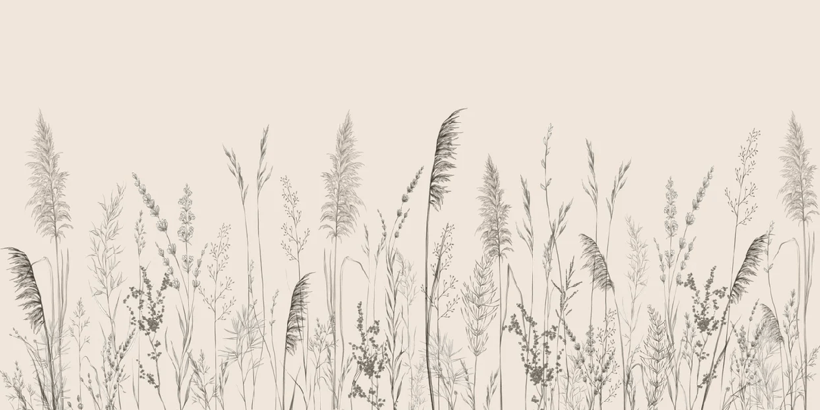 Wild meadow panoramic wallpaper