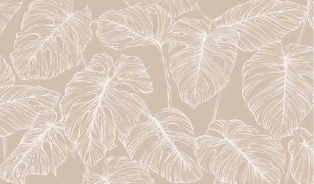 Papier peint feuille monstera sable