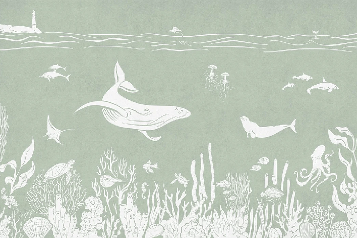 Green aquatic stroll wallpaper