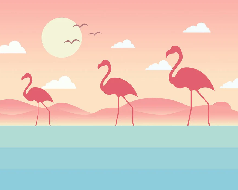 Papier peint enfant tropical flamant rose