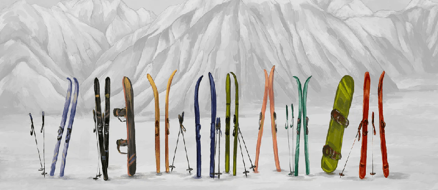 Papier peint ski à Courchevel - Muralconcept