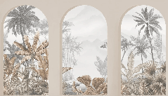 Papier peint arches tropicales sépia, XXL, tendance