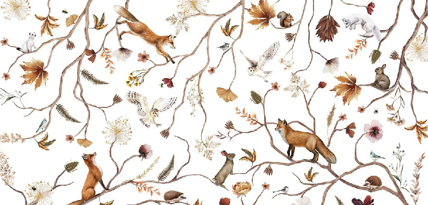 Papier peint enfant forêt aventure