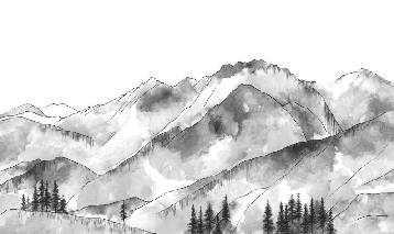 Papier peint montagne chaine des Aravis noir et blanc - Muralconcept