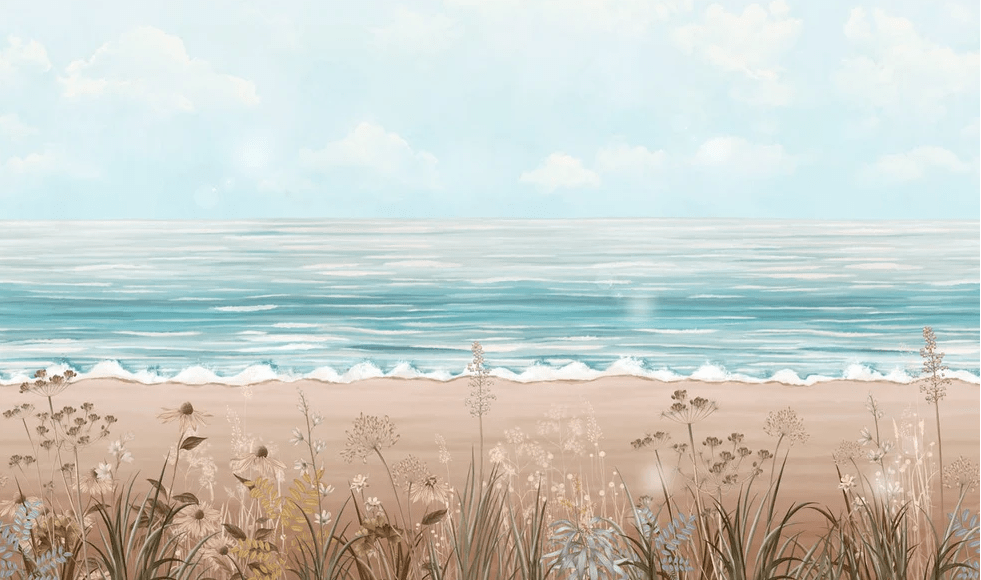 Panoramic wallpaper with sea view