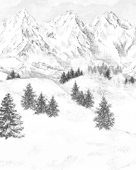 Papier peint montagne sommets de Chamonix - Muralconcept