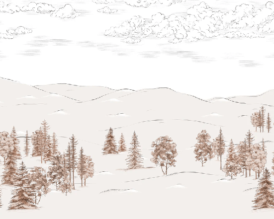 Sepia-toned tree tops sketch wallpaper
