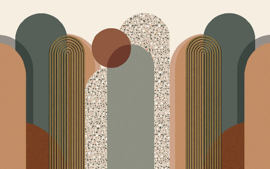 Papier peint Art déco graphique tendance