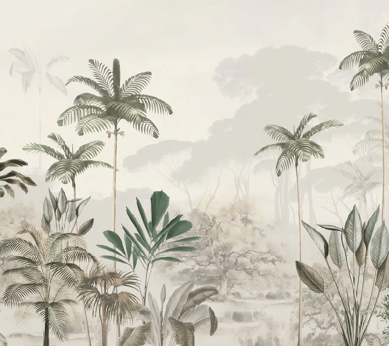 Green jungle eden panoramic wallpaper