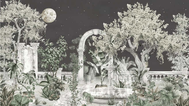 Panoramic wallpaper - Midnight Garden