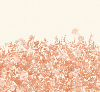 Terracotta brush flower wallpaper