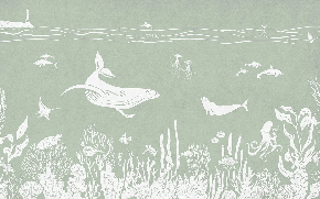 Green aquatic stroll wallpaper