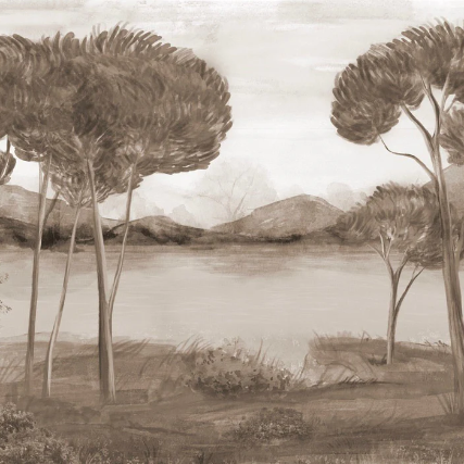 Papier peint panoramique méditerranéen Sépia