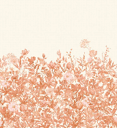 Terracotta brushstroke floral wallpaper
