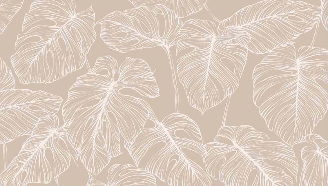 Sand monstera leaf wallpaper