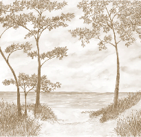Maritime Pines and Dunes Wallpaper - Sepia
