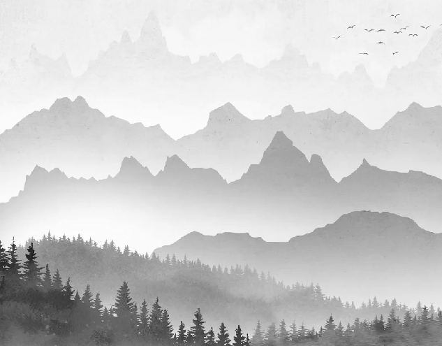 Morning mist forest wallpaper