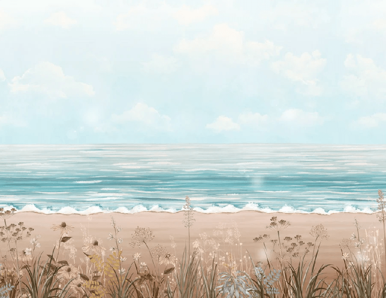 Panoramic wallpaper with sea view