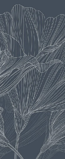 Blue flower waltz panoramic wallpaper