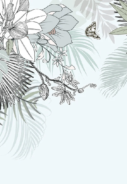 Nature-inspired wallpaper in sea green