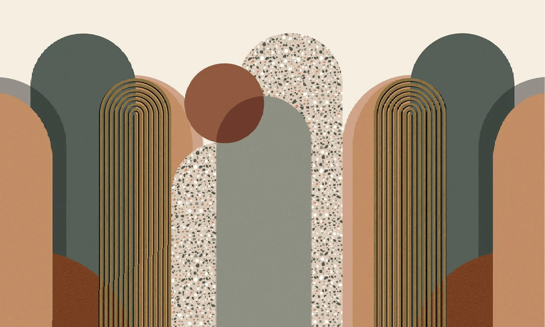 Trendy graphic Art Deco wallpaper