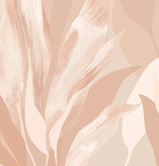 Nude floral fabric wallpaper