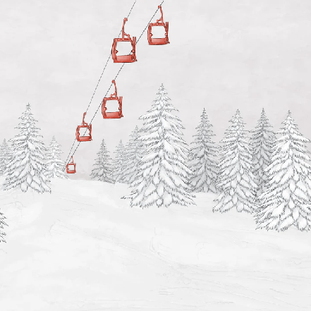 Red mountain cable car wallpaper