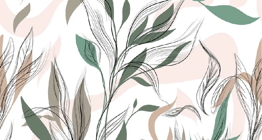 Panoramic graphic flower wallpaper