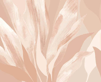 Nude floral fabric wallpaper