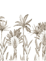 Palm Tree Sepia Watercolor Panoramic Wallpaper