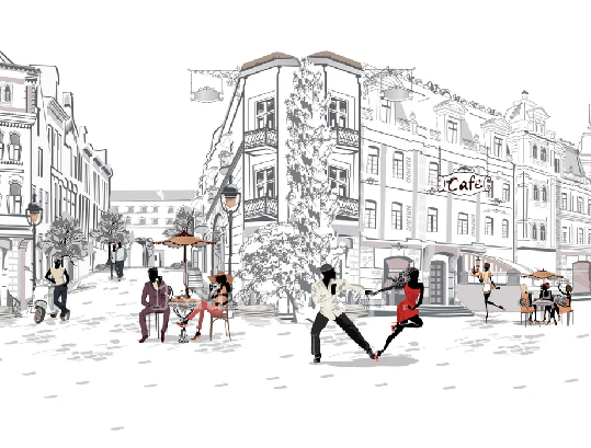 Wallpaper restaurant balade parisienne